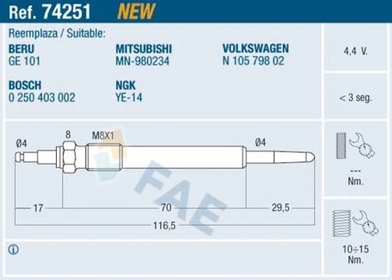 FAE Glow Plug