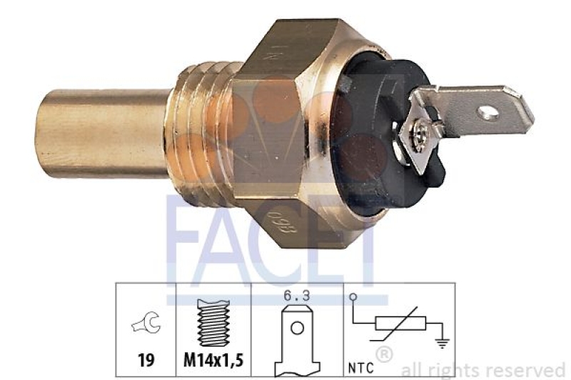 FACET Sensor, coolant temperature Made in Italy - OE Equivalent