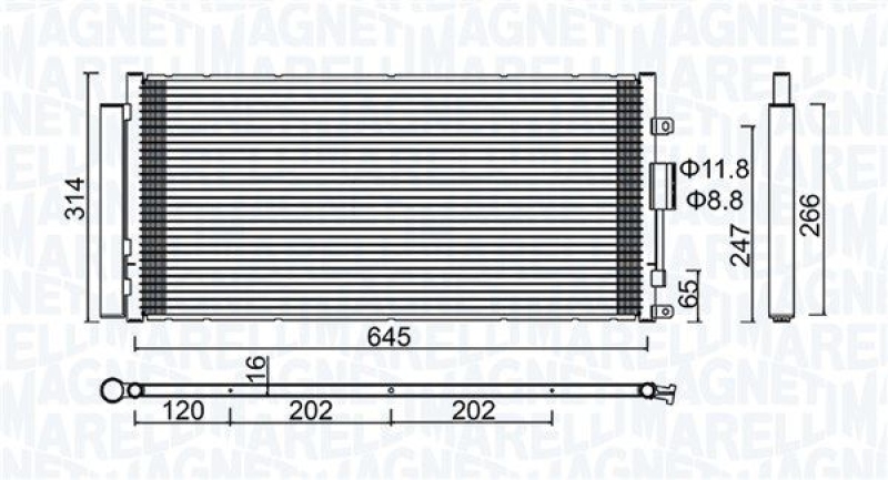 MAGNETI MARELLI Condenser, air conditioning