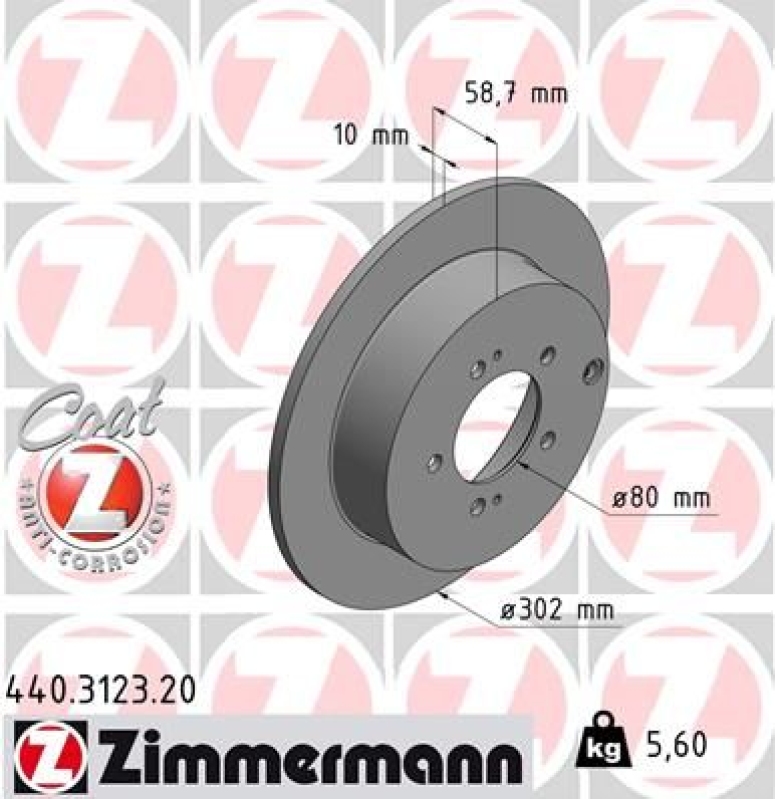 2x ZIMMERMANN Bremsscheibe COAT Z