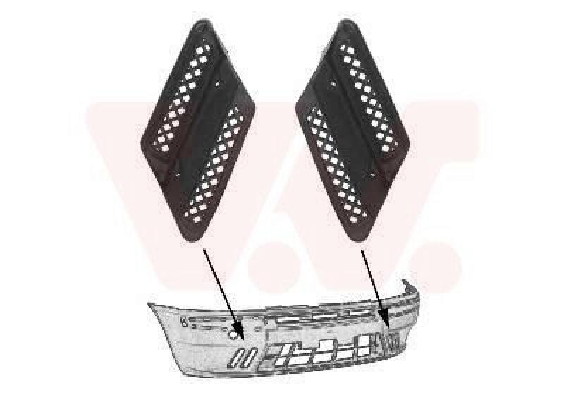 VAN WEZEL Ventilation Grille, bumper