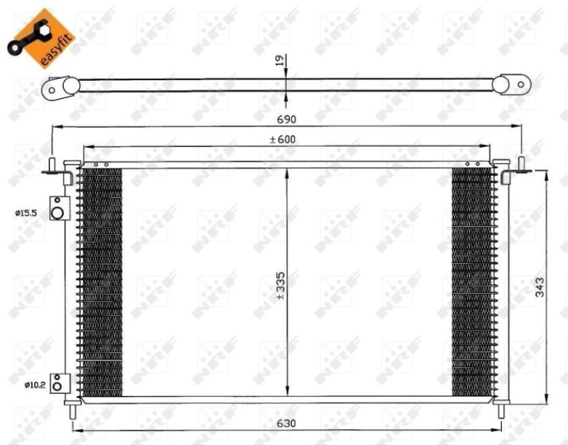 NRF Condenser, air conditioning EASY FIT