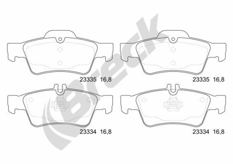 BRECK Bremsbelagsatz, Scheibenbremse