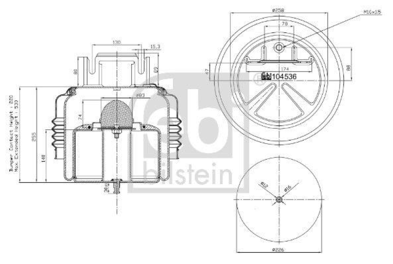 FEBI BILSTEIN Federbalg, Luftfederung 104536