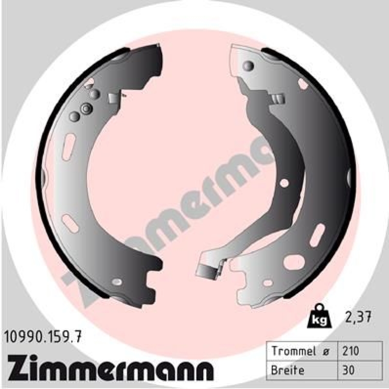 ZIMMERMANN Brake Shoe Set, parking brake