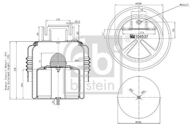 FEBI BILSTEIN Federbalg, Luftfederung 104537