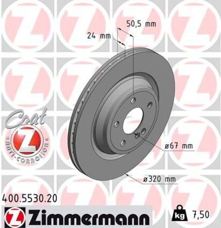 2x ZIMMERMANN Bremsscheibe COAT Z