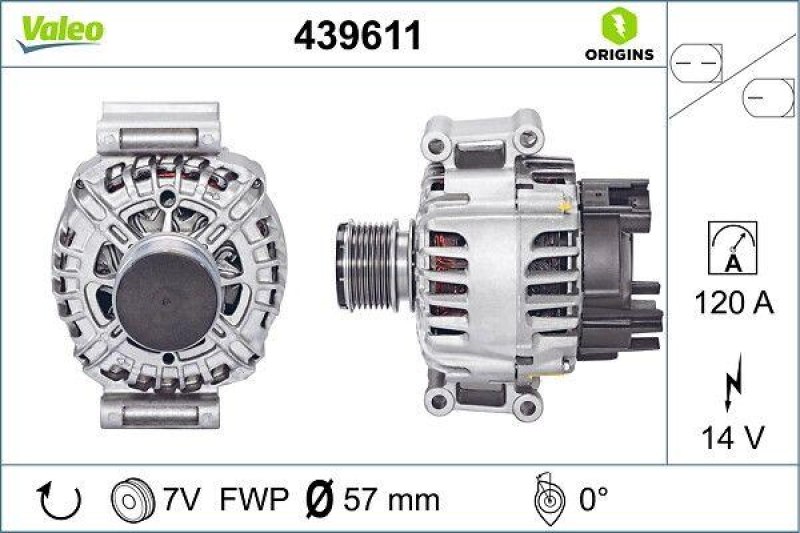 Valeo Lichtmaschine Generator 120 A passend für Mercedes C Klasse W204 S...