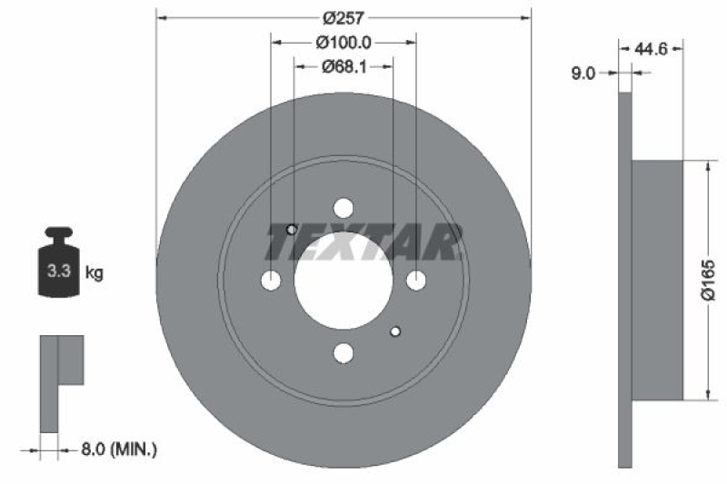 2x TEXTAR Bremsscheibe