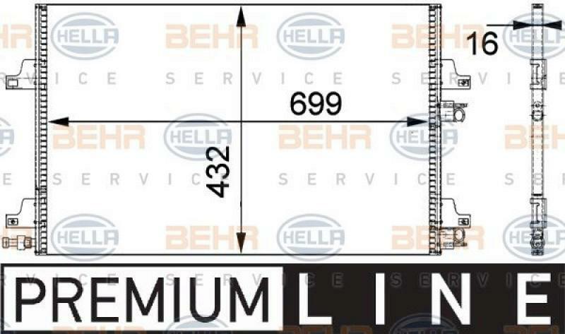 HELLA Kondensator, Klimaanlage BEHR HELLA SERVICE *** PREMIUM LINE ***