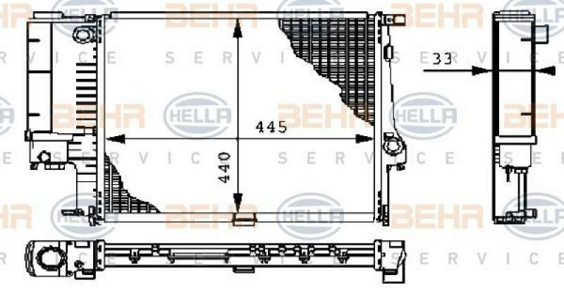 HELLA Radiator, engine cooling BEHR HELLA SERVICE Version ALTERNATIVE
