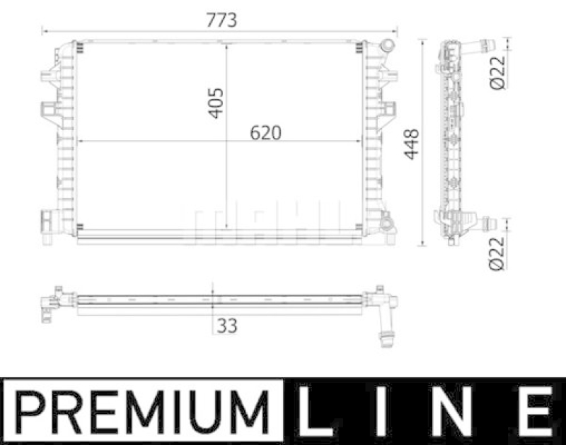 MAHLE Low Temperature Cooler, charge air cooler BEHR *** PREMIUM LINE ***