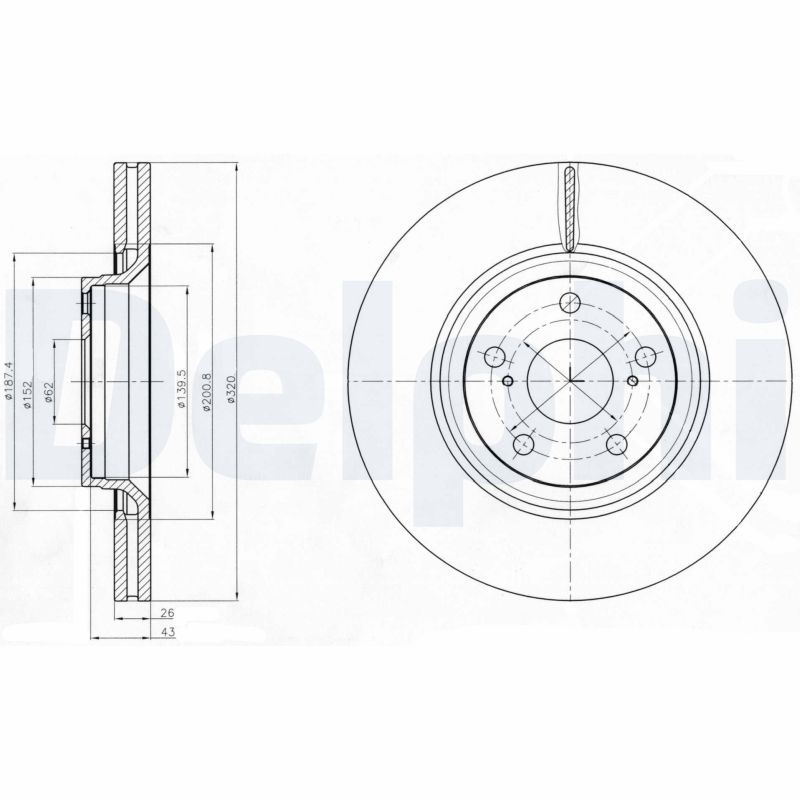 2x DELPHI Bremsscheibe BG4235