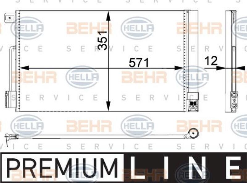 HELLA Condenser, air conditioning BEHR HELLA SERVICE