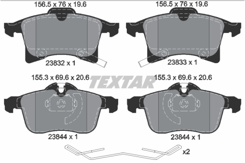 TEXTAR Bremsbelagsatz, Scheibenbremse Q+ 2383204