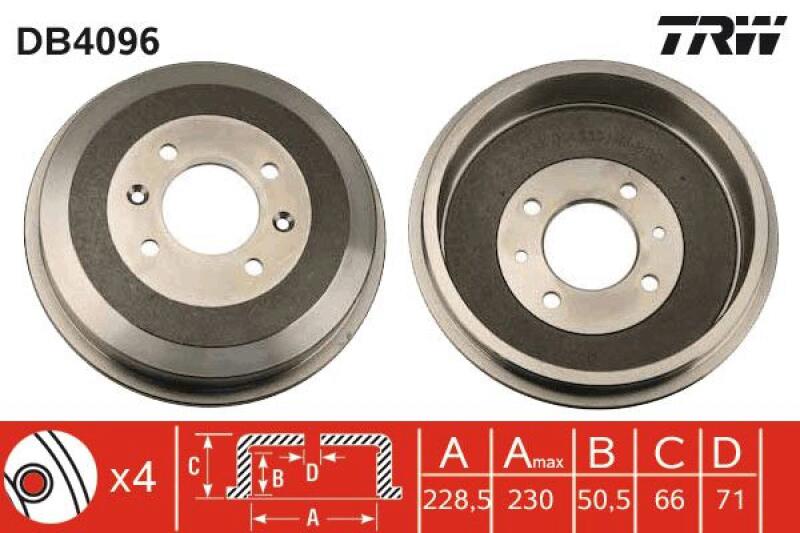 2x TRW Brake Drum