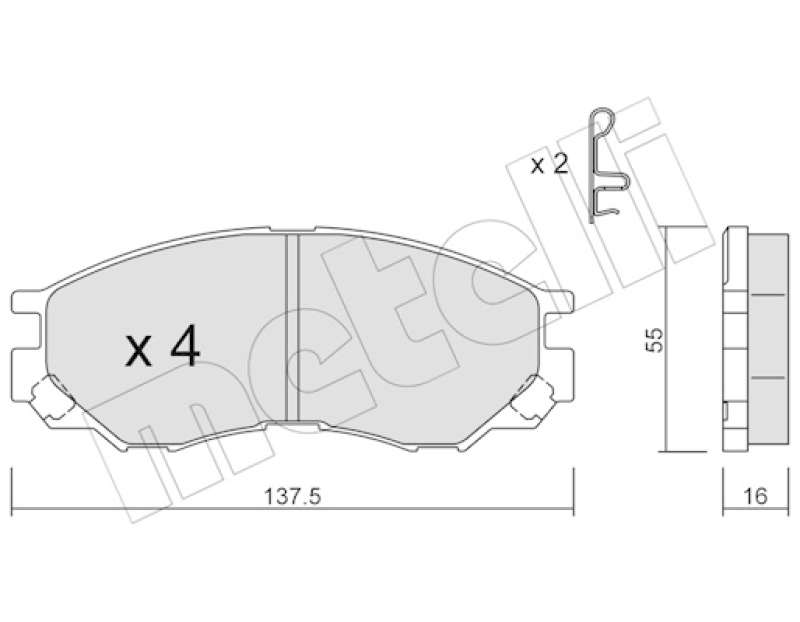 METELLI Bremsbelagsatz, Scheibenbremse