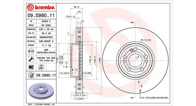 2x MAGNETI MARELLI Bremsscheibe