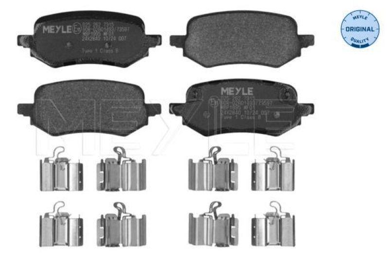 MEYLE Bremsbelagsatz, Scheibenbremse MEYLE-ORIGINAL: True to OE. 025 262 7315