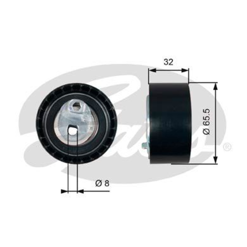 GATES Tensioner Pulley, timing belt PowerGrip®