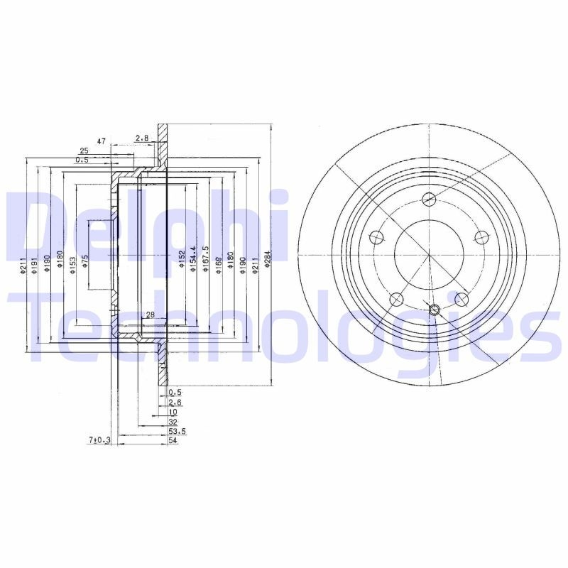2x DELPHI Bremsscheibe BG2211