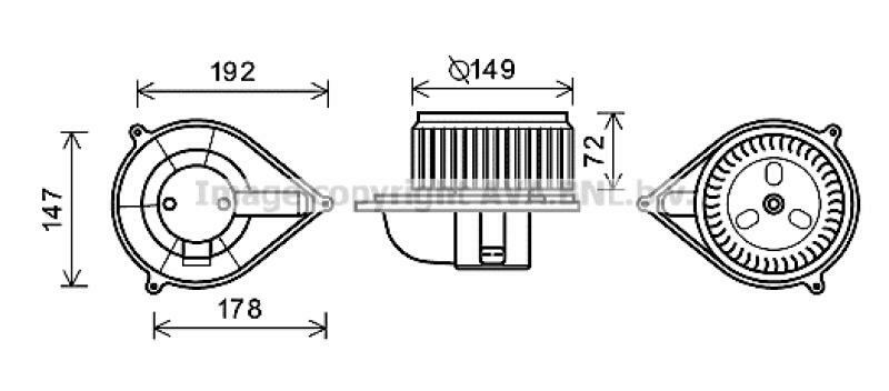 AVA QUALITY COOLING Electric Motor, interior blower