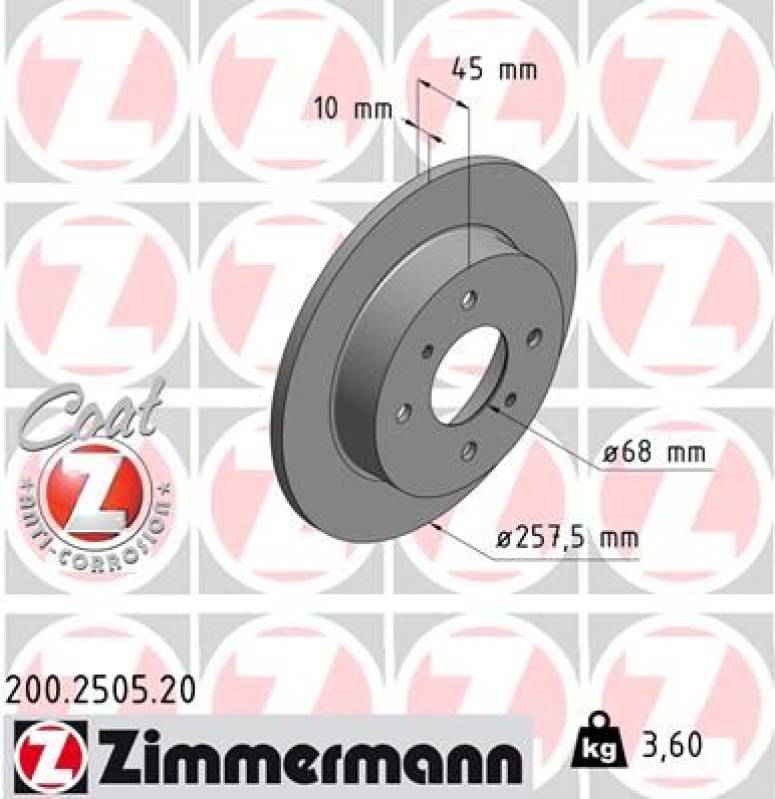 2x ZIMMERMANN Bremsscheibe COAT Z