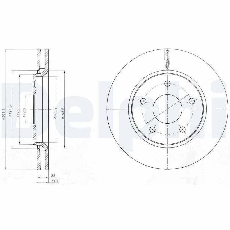 2x DELPHI Bremsscheibe BG4248