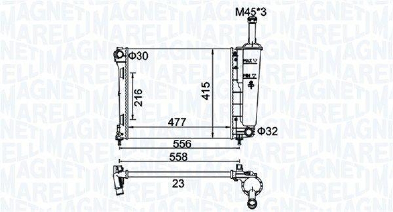MAGNETI MARELLI Radiator, engine cooling