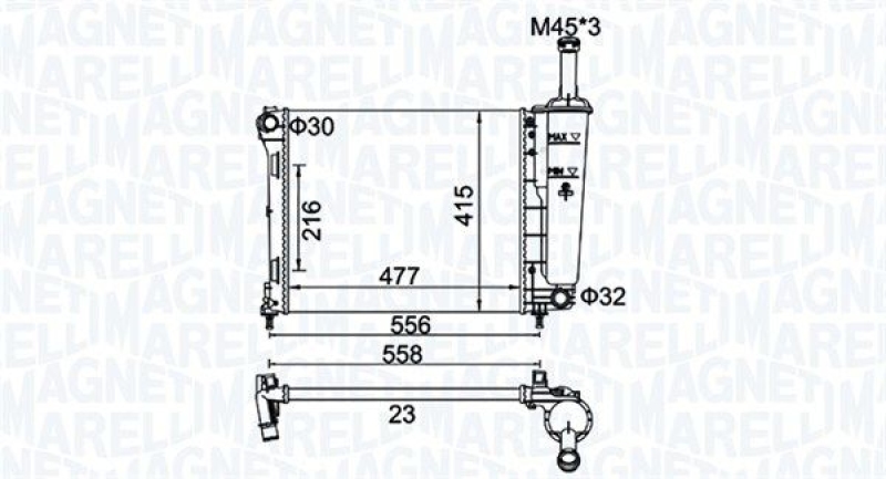 MAGNETI MARELLI Kühler, Motorkühlung