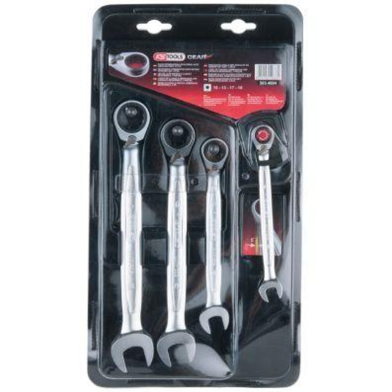 KS TOOLS Ratchet Ring Open-ended Spanner Set