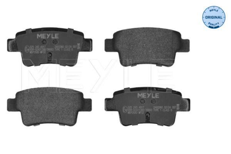 MEYLE Bremsbelagsatz, Scheibenbremse MEYLE-ORIGINAL: True to OE. 025 243 4917
