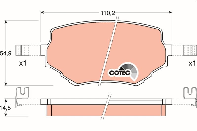 TRW Bremsbelagsatz, Scheibenbremse COTEC