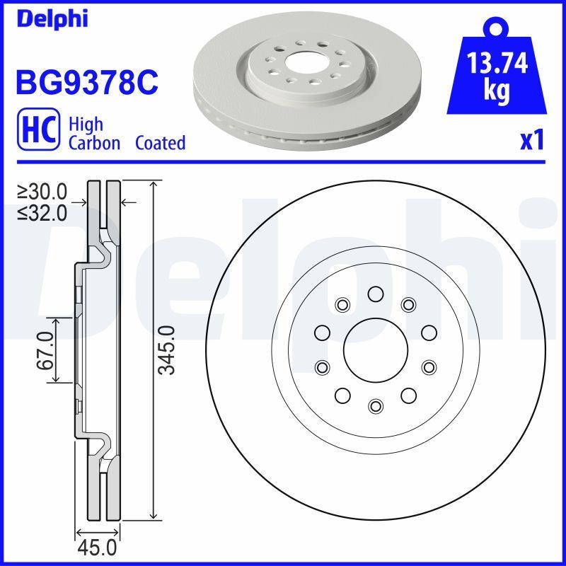 2x DELPHI Brake Disc