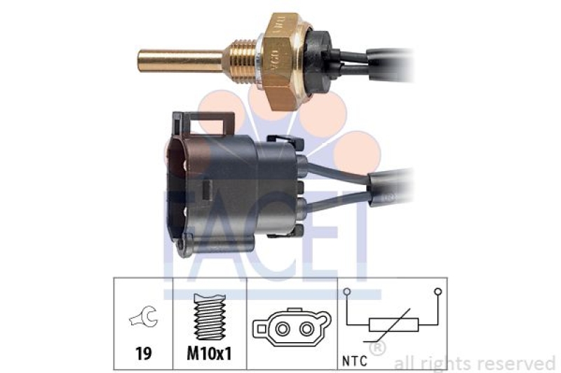 FACET Sensor, Kühlmitteltemperatur Made in Italy - OE Equivalent