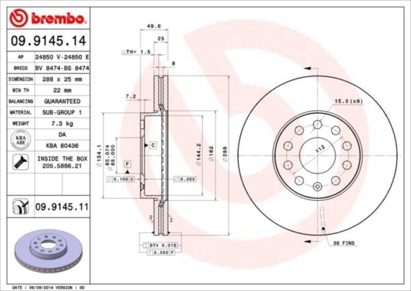 Brembo Bremsscheiben + Bremsbeläge Vorne Hinten passend für VW Caddy 4 Seat Leon