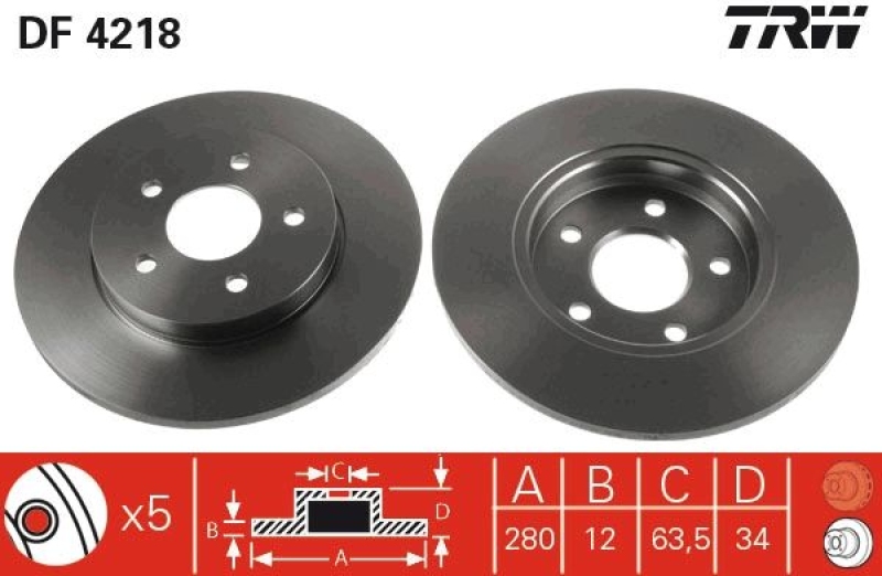 2x TRW Bremsscheibe