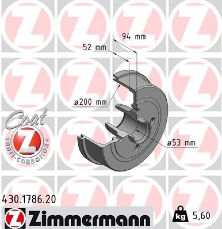 2x ZIMMERMANN Brake Drum COAT Z