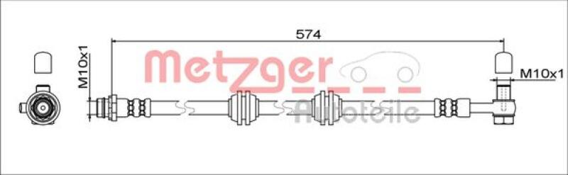 METZGER Brake Hose