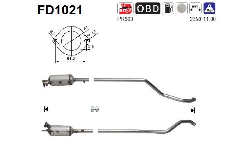 AS Ru&szlig;-/Partikelfilter, Abgasanlage FD1021