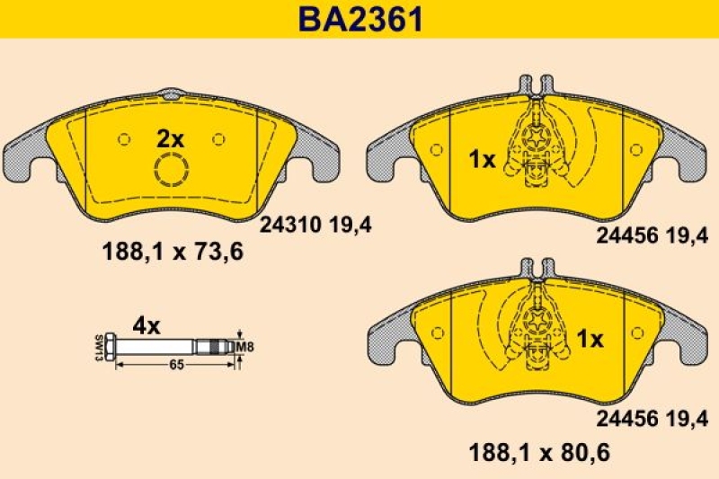 BARUM Bremsbelagsatz, Scheibenbremse