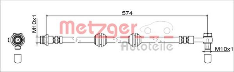 METZGER Brake Hose