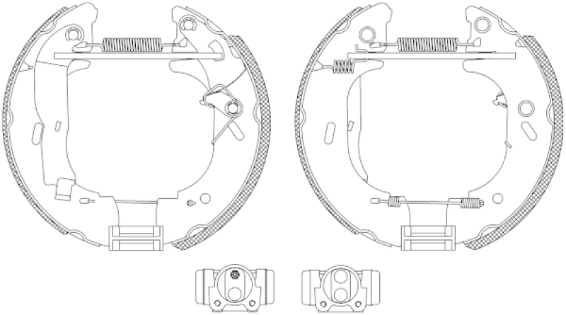 HELLA Brake Shoe Set Shoe Kit Pro