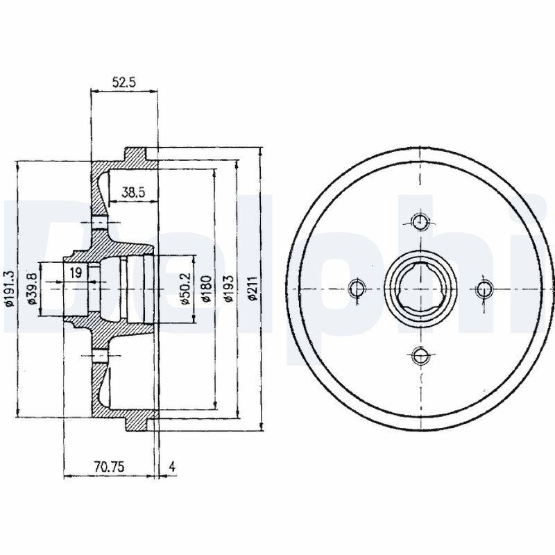 2x DELPHI Bremstrommel