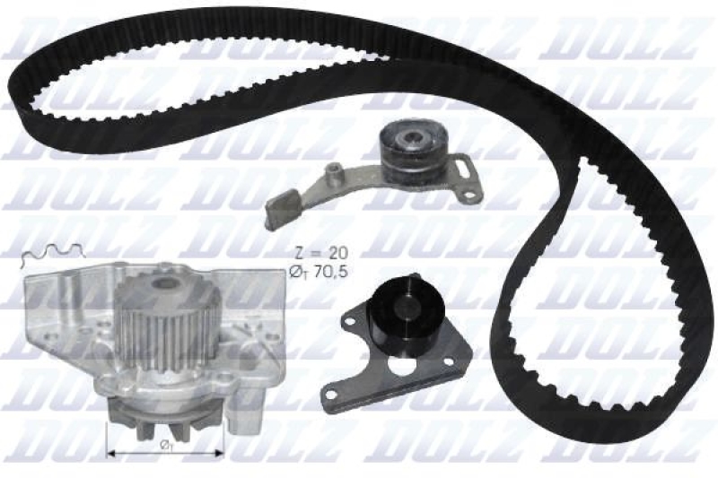 DOLZ Water Pump & Timing Belt Set