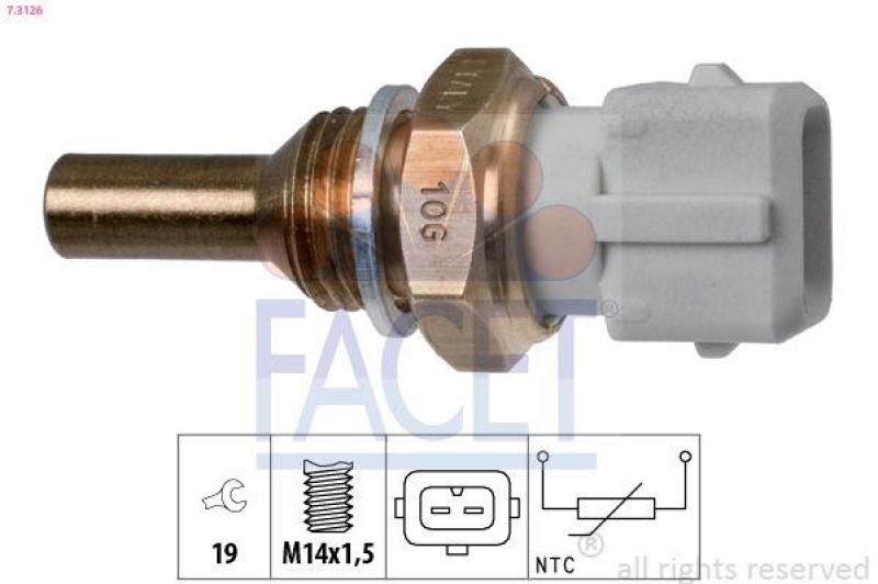 FACET Sensor, Kühlmitteltemperatur Made in Italy - OE Equivalent