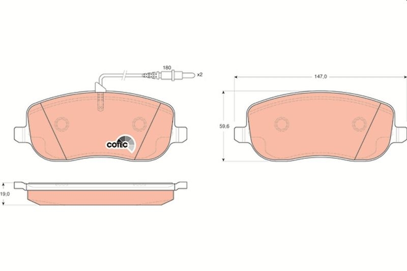 TRW Brake Pad Set, disc brake COTEC