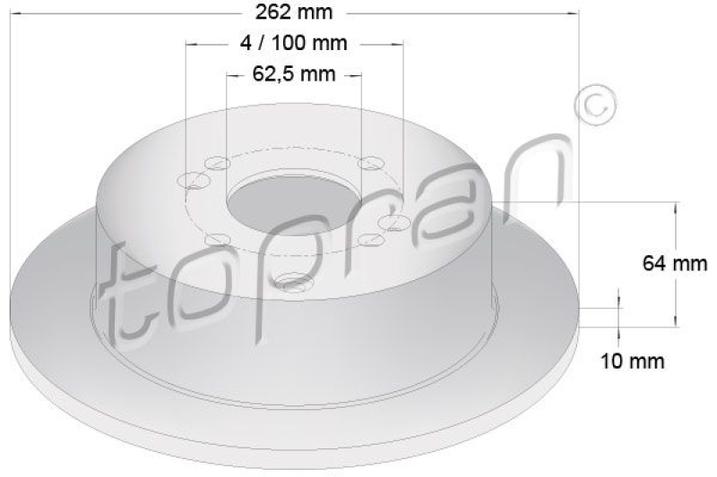 2x TOPRAN Bremsscheibe COATED