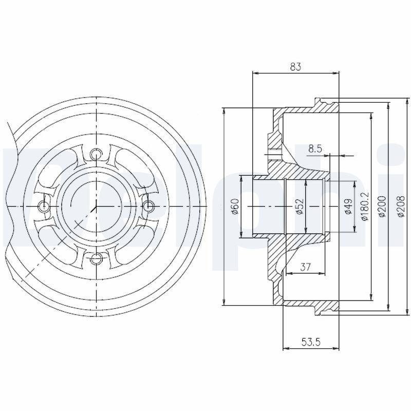 2x DELPHI Bremstrommel