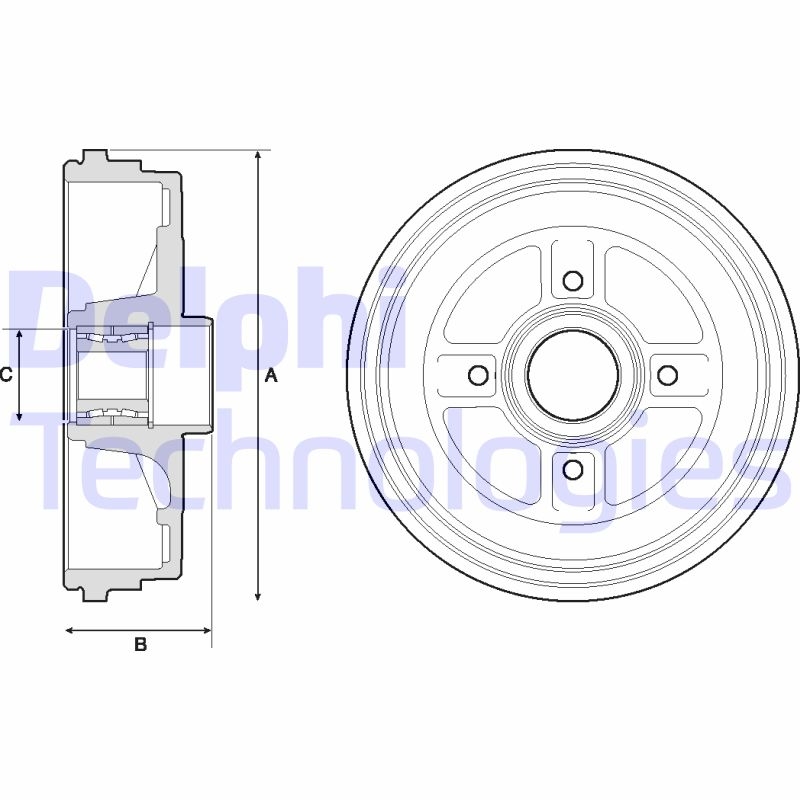 2x DELPHI Bremstrommel